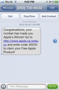 Concours Apple SMS