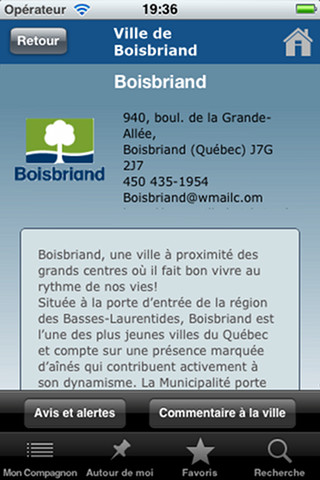 Application mobile ville Boisbriand