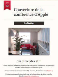 evenement Web Apple