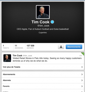 Compte Twitter de Tim Cook