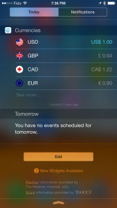 Currencies iOS - Today widget
