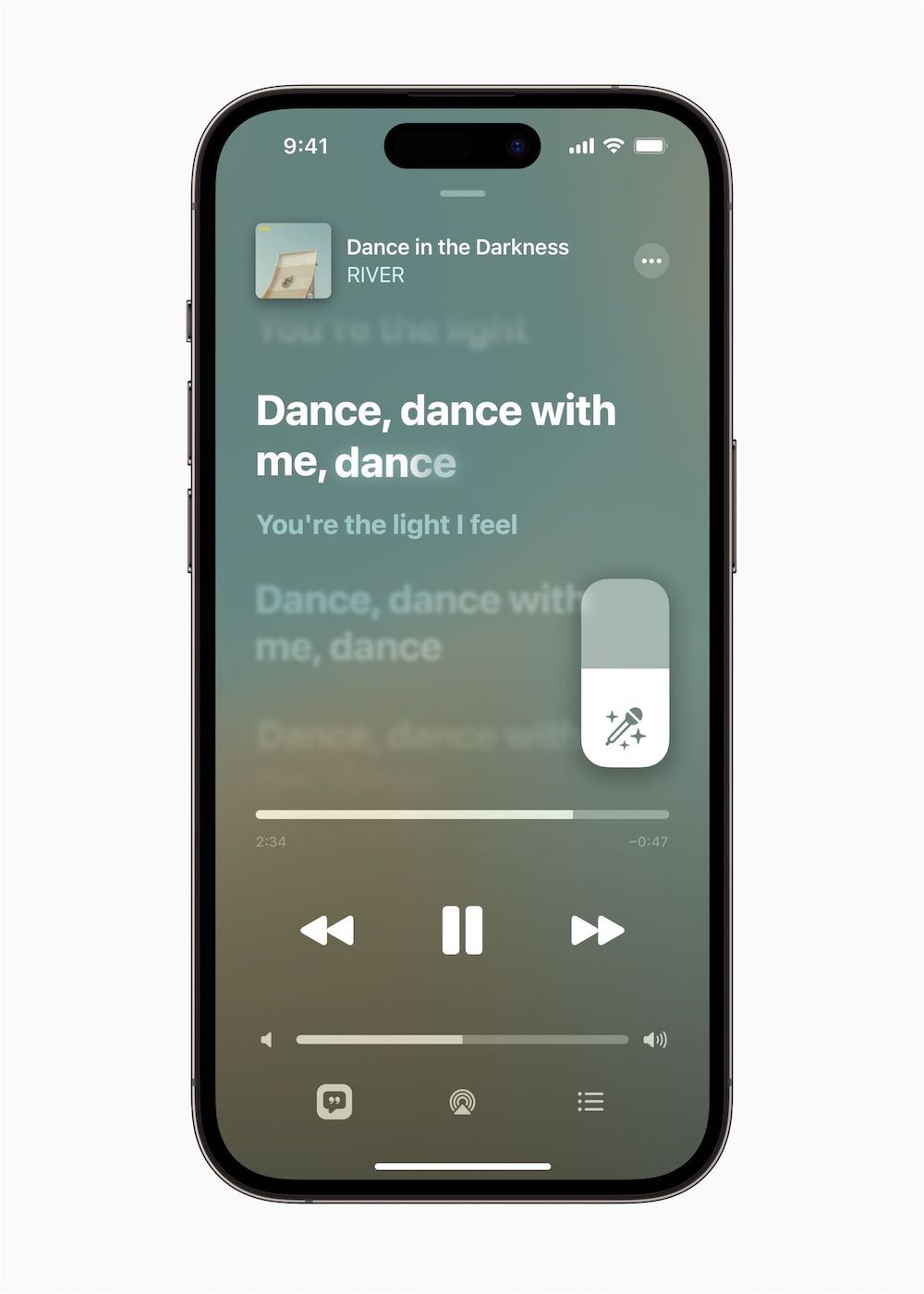 Apple Music Sing : Image affichant l'interface sur un iPhone
